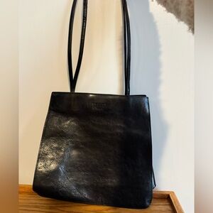 Vintage Pelle Studio Classic Black Leather Shoulder Bag
